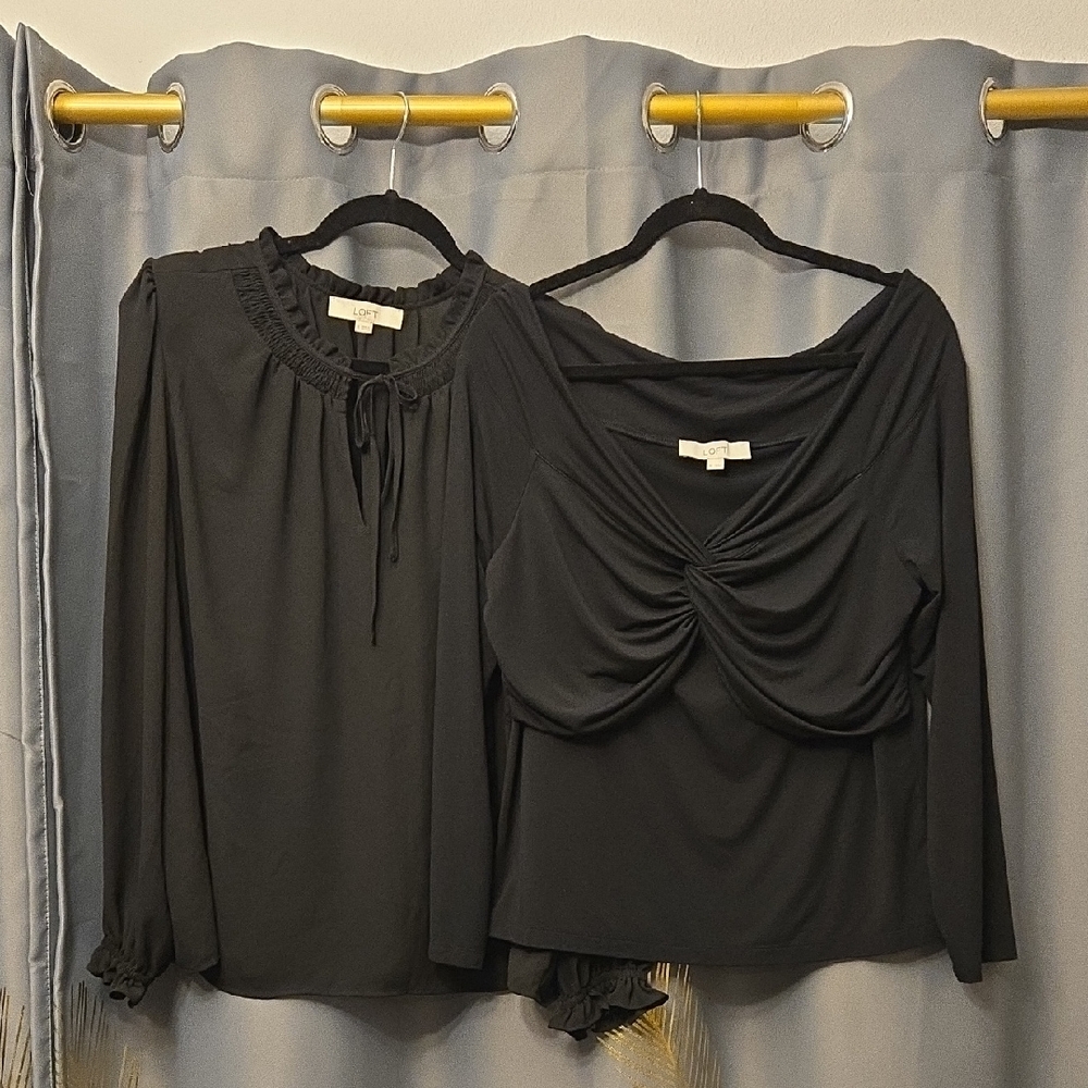 Loft Black Women's Dressy Tops Sz XL
